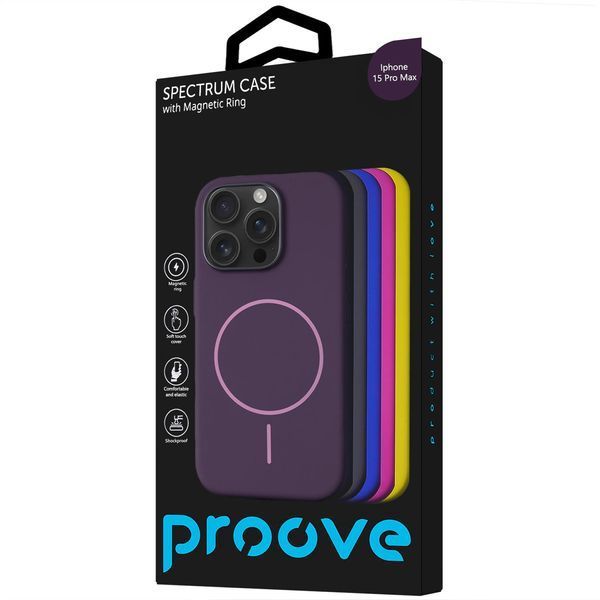 Калъф Proove Spectrum Case with Magnetic Ring iPhone 15 Pro Max, Grape Purple