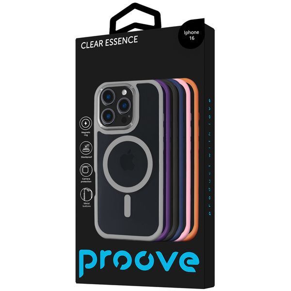 Калъф Proove Clear Essence Case with Magnetic Ring iPhone 16, Orange