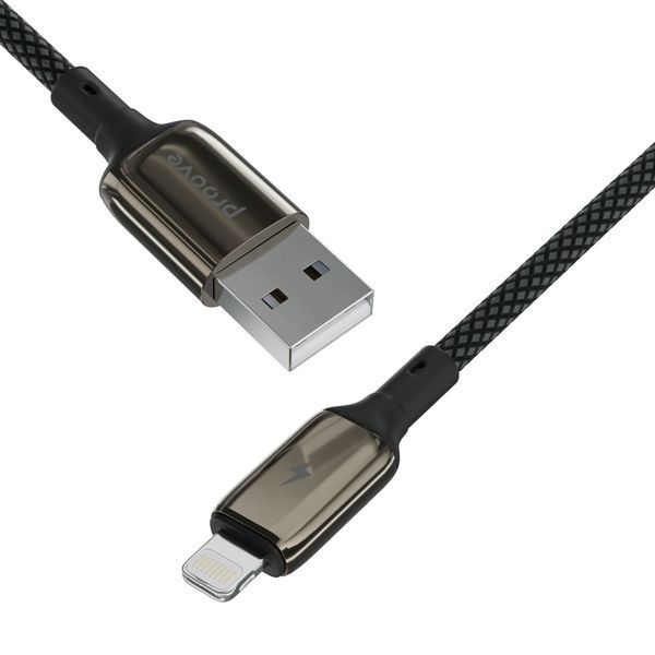 Кабел Proove Dense Metal USB to Lightning 2.4A (2m), Black