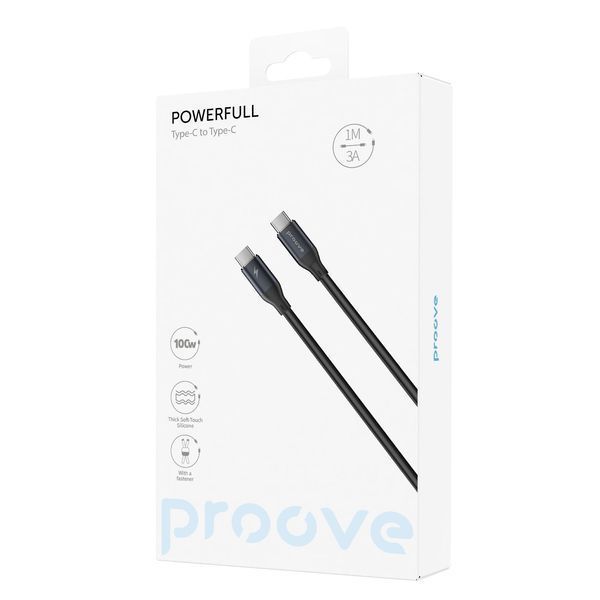 Кабел Proove PowerFull Type-C to Type-C 100W (1.5m), Black