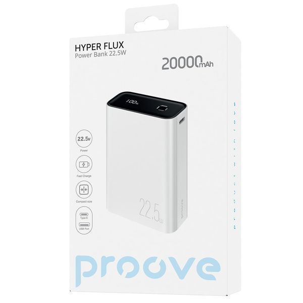 Външна Батерия Proove Hyper Flux Plus 22.5W 20000mAh, White