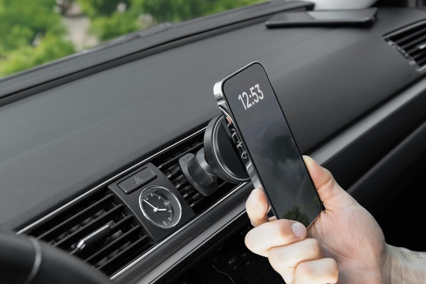 Стойка с безжично зареждане Proove Car Mount With Wireless Charger Light Circle Qi2 15W, Black
