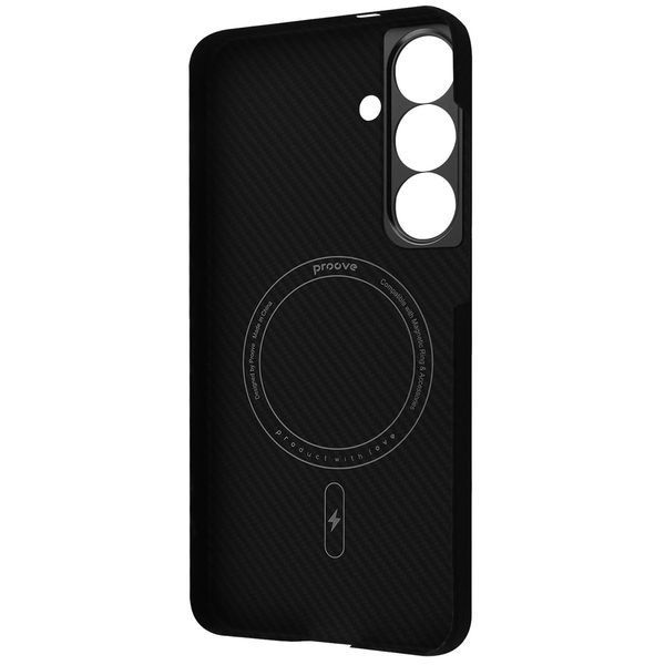 Калъф Proove Carbon Slim with Magnetic Ring Samsung Galaxy S25, Black