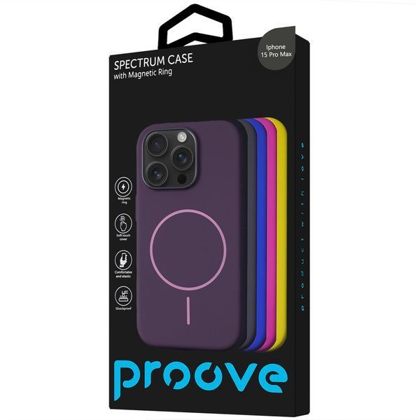 Калъф Proove Spectrum Case with Magnetic Ring iPhone 15 Pro Max, Stone Gray