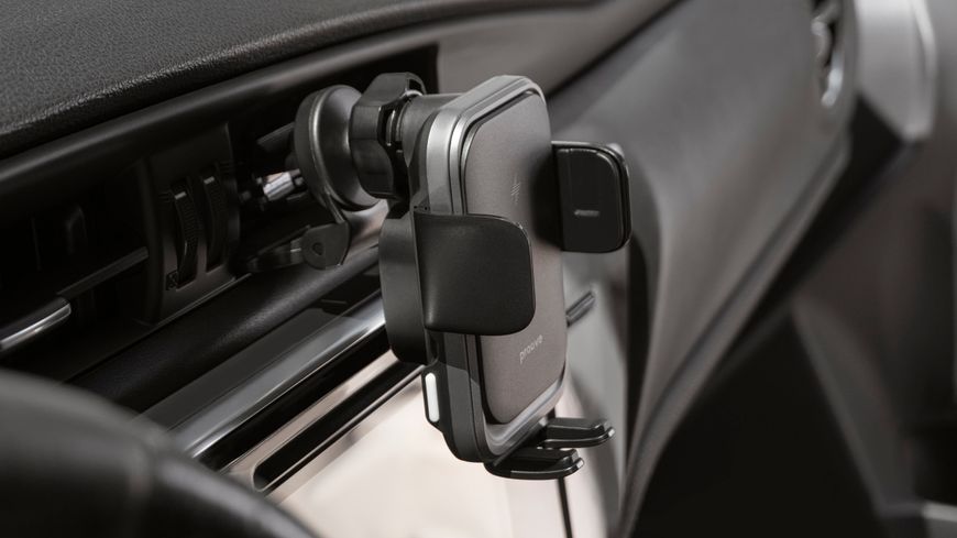 Стойка с безжично зареждане Proove Car Mount With Wireless Charger Nitro Charge 15W, Dark Gray