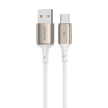 Кабел Proove Flex Metal USB to Type-C 2.4A (1m), White