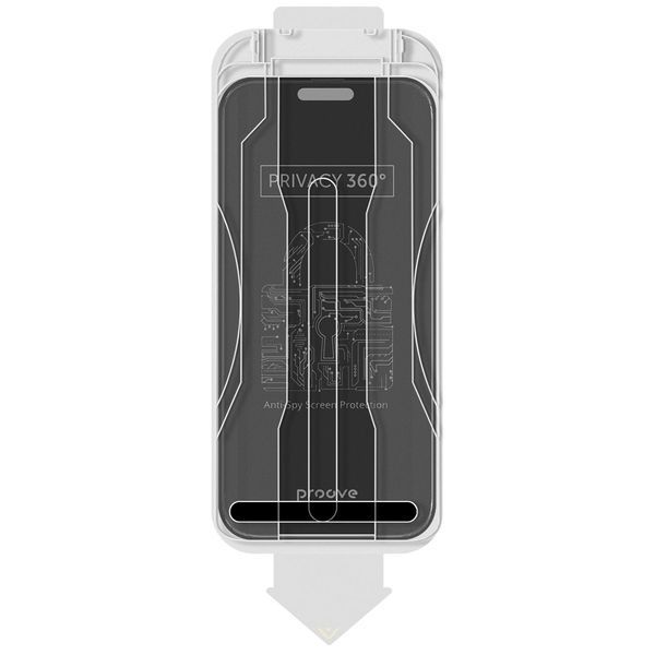 Стъклен протектор Proove Privacy 360 Installation Box iPhone 17 Pro Max, Black