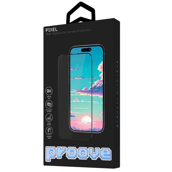 Стъклен протектор Proove Pixel iPhone 13/13 Pro/14/16e, Black