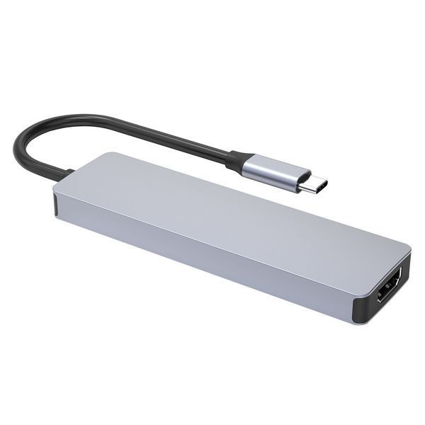 Преходник Proove Type-C-HUB Iron Link 5 in 1 (3*USB3.0 + Type-C + HDMI), Silver
