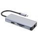 Преходник Proove Type-C-HUB Iron Link 6 in 1 (2*USB3.0 + SD/TF + RJ45 + HDMI), Silver