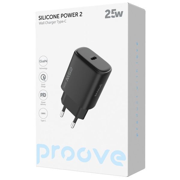 Адаптер Proove Silicone Power 2 25W (Type-C), Black