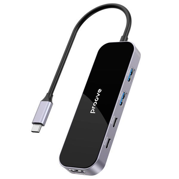 Преходник Proove Type-C-HUB Shadow (2*USB3.0 + Type-C + PD100W + HDMI), Dark Gray