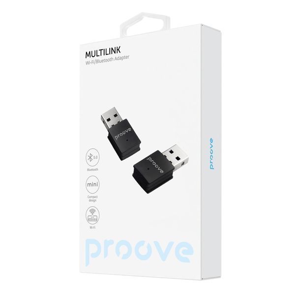 Безжичен адаптер Proove Wireless Adapter Multilink Bluetooth + WIFI, Black