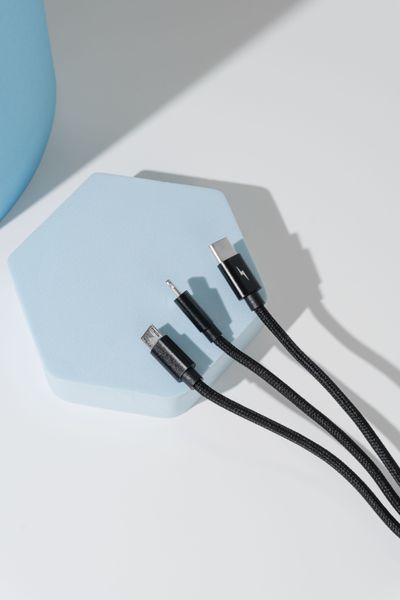Кабел Proove Triple Connection 3 in 1 Type-C + Micro USB + Lightning (1.3m), Black