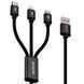 Кабел Proove Triple Connection 3 in 1 Type-C + Micro USB + Lightning (1.3m), Black