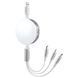 Кабел Proove Triple Sync 3 in1 Type-C + Micro USB + Lightning (1.2m), White