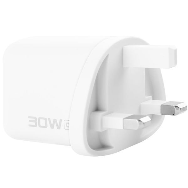 Адаптер Proove Silicone Power 2 30W (Type-C + USB) UK, White