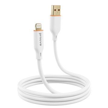 Кабел Proove Jelly Silicone USB to Lightning 2.4A (1m), White