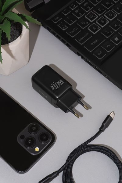 Адаптер Proove Silicone Power 40W (Type-C + Type-C), Black